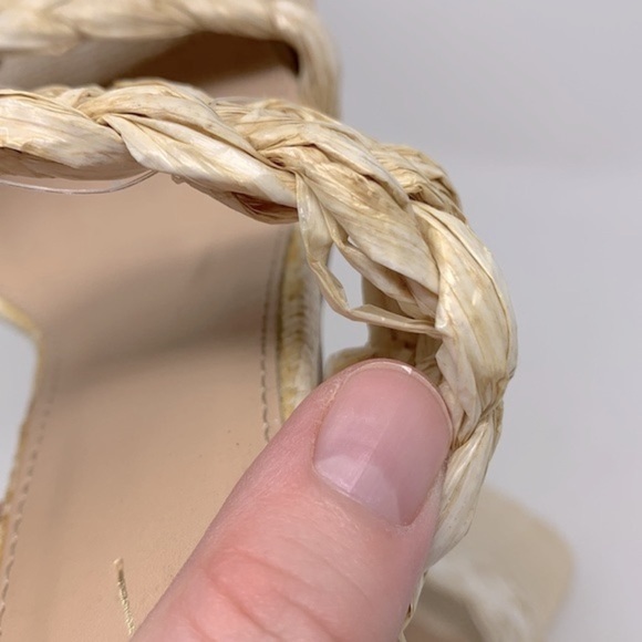 Nicole Miller Woven Straw Block Heeled Square Toe Sandals    NWOT - Picture 16 of 16